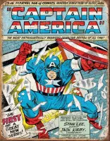 Captain America Wandbord 'Comic Cover' - Metaal - 30 x 40 cm