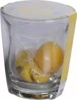 theelichthouder glas 9 cm geel