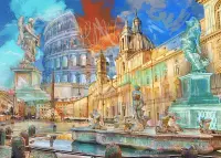 Slimbuy CityArt schilderij Rome dibond 70x98cm incl. luxe ophangsysteem