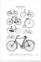 JUNIQE - Poster Bicyclettes -20x30 /Wit & Zwart
