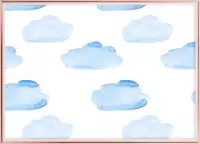 Poster Met Metaal Rose Lijst - Getrokken Wolken Poster