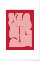 JUNIQE - Poster Abstracte -40x60 /Rood & Roze