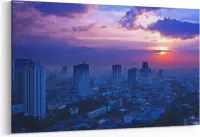 Schilderij - Bangkok stad bij avondschemering — 100x70 cm