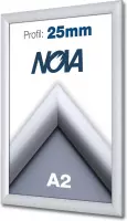 3 PACK Nova Kliklijsten A2 42 x 59.4cm aluminium zilver – wissellijst - posterlijst