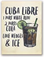 Cocktails Poster Cuba Libre - 30x40cm Canvas - Multi-color
