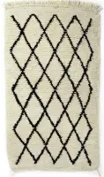 Origineel Berber Tapijt ''Beni Ourain'' - 100cm x 60cm - Handgeweven vloerkleed