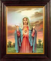 Maria Heilig Hart in houten frame (8320)