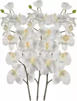 3x Witte kunst Orchidee tak 100 cm  - Kunstbloemen