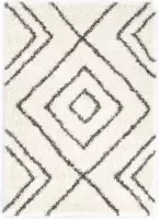 vidaXL Tapijt Berber shaggy hoogpolig 80x150 cm PP beige en grijs