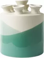 Groene vaas - tulpenvaas - 15 cm - vaas groen - vaas rond - cadeau nieuw huis - cadeau voor haar - bloemenvaas - cadeau voor vrouw