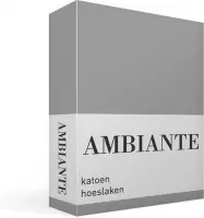 Ambiante Cotton Uni - Hoeslaken - Eenpersoons - 80x200 cm - Grey