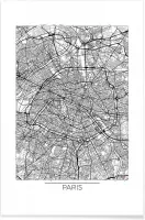 JUNIQE - Poster Parijs - minimalistische stadskaart -20x30 /Wit &