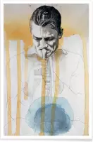 JUNIQE - Poster Chet Baker -40x60 /Geel & Grijs
