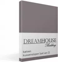 Dreamhouse - Kussenslopen (2 in 1 Set) - Katoen - 60x70 cm - Grijs