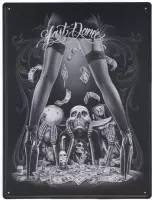 Wandbord –  Last Dance – Doodshoofd - Doodskop – Skull art - Vintage - Retro -  Wanddecoratie – Reclame bord – Restaurant – Kroeg - Bar – Cafe - Horeca – Metal Sign - 30x40cm