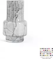 Design vaas Nuovo - Fidrio CEMENT GREY - glas, mondgeblazen bloemenvaas - hoogte 18 cm