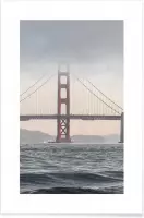 JUNIQE - Poster Golden Gate Bridge -20x30 /Grijs