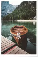 JUNIQE - Poster Boot op meer in Dolomieten -40x60 /Blauw & Groen