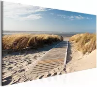 Schilderij - Uitzicht op Noordzee 100x45cm