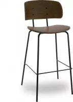 RoomForTheNew Barkruk DS3- Barkruk - Barkruk - bar kruk - hoge stoel - barkrukken met rugleuning - Barkruk zwart - barkruk industrieel - Stoel - Stoel met rugleuning - Zwarte stoel - Kruk - K