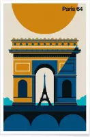 JUNIQE - Poster Paris 64 -30x45 /Geel & Ivoor