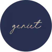 Label2X Muurcirkel geniet blauw - Ø 40 cm - Forex