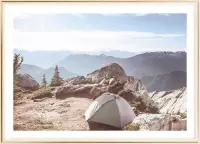 Poster Met Metaal Gouden Lijst - Hiking Tent Poster