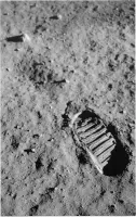 Astronaut footprint (voetafdruk op maanoppervlak) - Foto op Forex - 60 x 90 cm