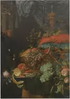 Stilleven met vruchten en een puttertje, Abraham Mignon - Foto op Forex - 90 x 120 cm