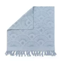 Riviera Maison Handdoeken 70x140 - RM Wave Towel - Blauw - 1 Stuks