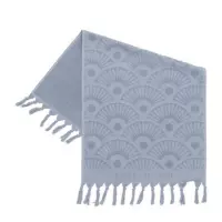 Riviera Maison Handdoeken 50x100 - RM Wave Towel - Blauw - 1 Stuks