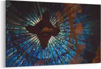 Schilderij - Japanse paraplu blauw — 100x70 cm