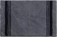 Lucy's Living Luxe badmat BLUTI Grey – 43 x 61 cm - grijs - douchemat - badmatten - badmat antislip - badkamer - badmat zwart - badtextiel - polyester