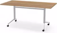Klaptafel - inklapbare tafel - vergadertafel - 180 x 80 cm - blad havana - aluminium onderstel - eenvoudig zelf te monteren - voor kantoor