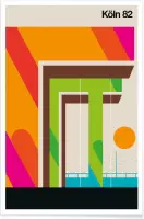JUNIQE - Poster Vintage Keulen 82 -13x18 /Groen & Oranje