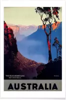JUNIQE - Poster australia1 -30x45 /Blauw & Bruin