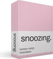 Snoozing - Katoen-satijn - Hoeslaken - Eenpersoons - 90x210 cm - Roze