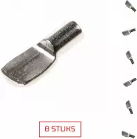 TQ4U metalen kastplankdrager - Model "lepel" -  Metaal vernikkeld - Ø 5 mm - 8 stuks