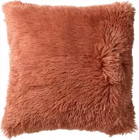 Dutch Decor FLUFFY - Sierkussen unikleur Muted Clay 45x45 cm - roze