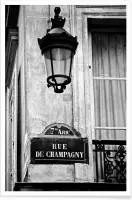 JUNIQE - Poster Rue de Champagny -13x18 /Grijs & Wit