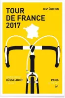 JUNIQE - Poster Tour de France 2017 -20x30 /Geel & Wit