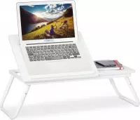 Relaxdays laptoptafel op bed - hoogte verstelbare bedtafel - bank tafeltje - schoottafel