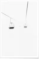 JUNIQE - Poster Mistige skilift -20x30 /Wit