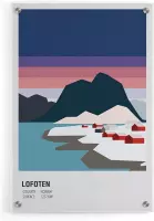 Walljar - Lofoten Norway Dawn - Muurdecoratie - Plexiglas schilderij