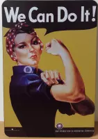 Rosie the Riveter We can Do It Reclamebord van metaal METALEN-WANDBORD - MUURPLAAT - VINTAGE - RETRO - HORECA- BORD-WANDDECORATIE -TEKSTBORD - DECORATIEBORD - RECLAMEPLAAT - WANDPL