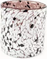 Glass Round Vase dia 12cm x 12 cm purple spotted