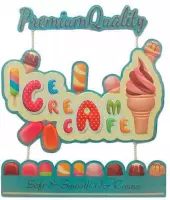 Signs-USA Ice Cream Premium - Retro Wandbord - Metaal - 48x41 cm