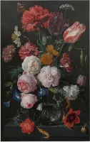 Stilleven met bloemen in een glazen vaas, Jan Davidsz. de Heem - Foto op Forex - 100 x 150 cm