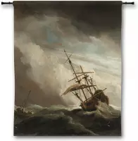 Wandkleed De Windstoot - Willem van de Velde (II) - 120x150 cm