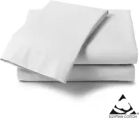 Giza Trio Egyptisch Katoen Hoeslaken Wit - 090x200+28 cm - 1 persoons